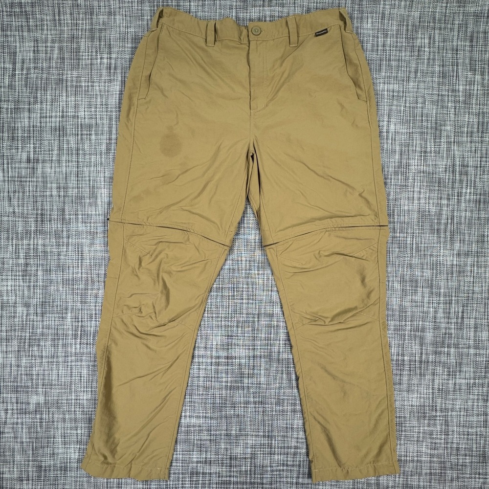 Simms Men's 36 Tan Convertible Zip Off Fishing Pants Nylon Quick Dry Hiking